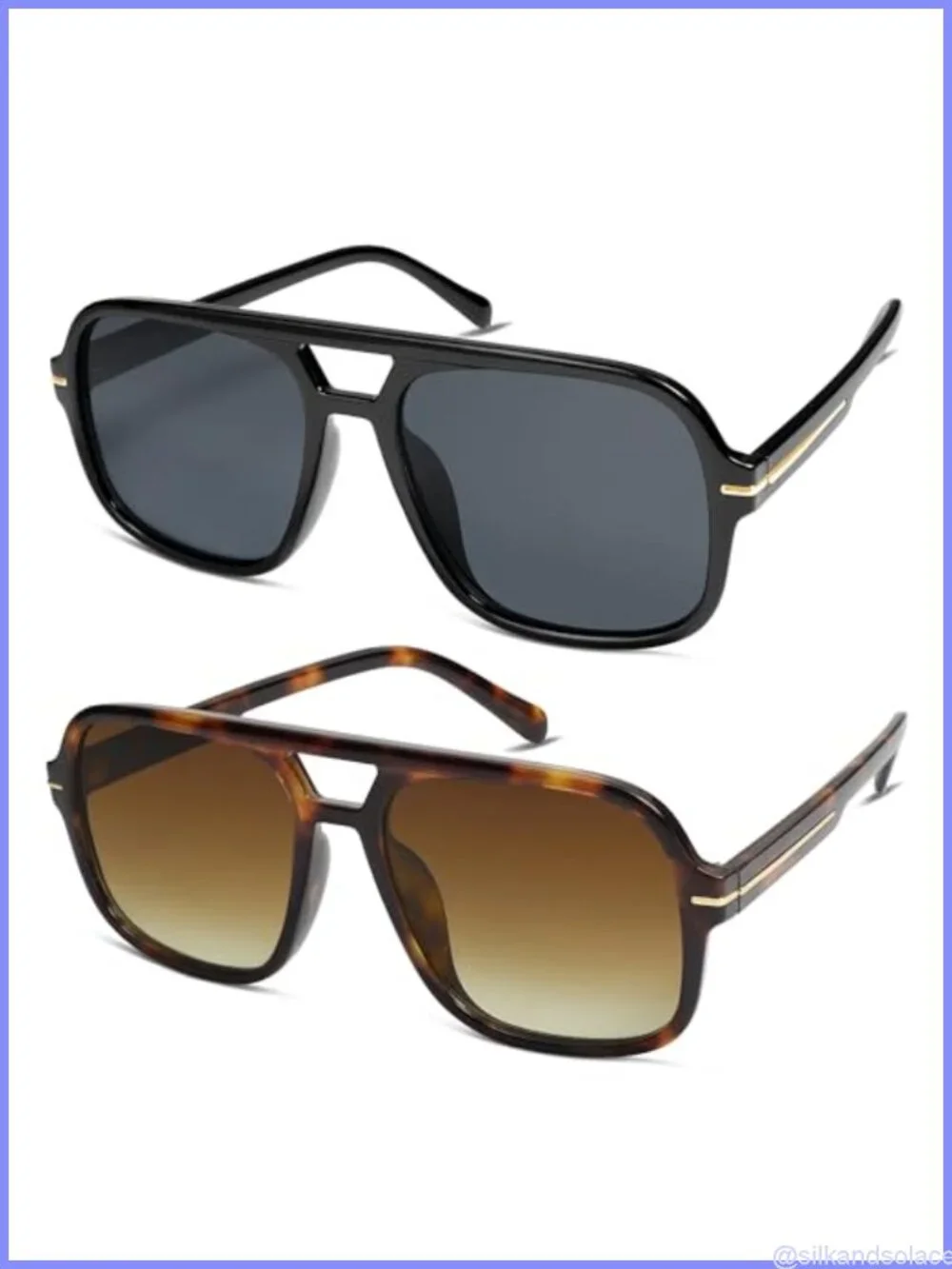 Square Aviator Sunglasses UV Protection Lightweight Full Frame Unisex